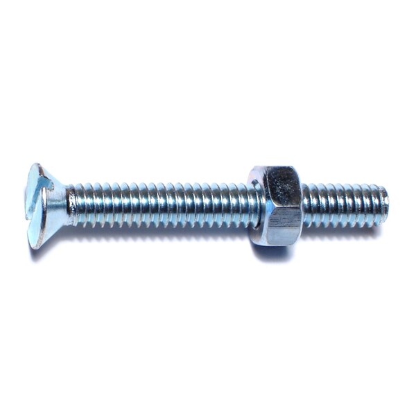 Midwest Fastener 1/4"-20 x 2 in Slotted Flat Machine Screw, Zinc Plated Steel, 18 PK 60726 - main